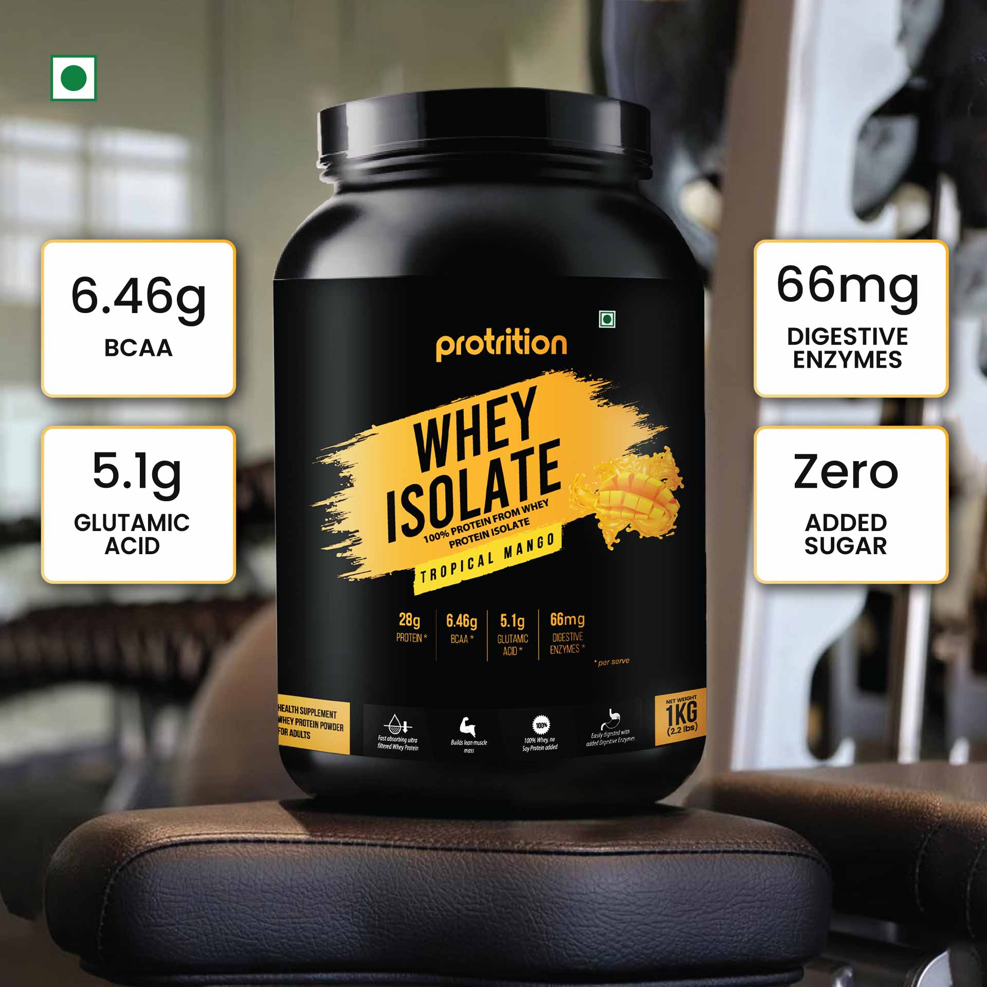 Protrition Whey Isolate, 1Kg, Tropical Mango