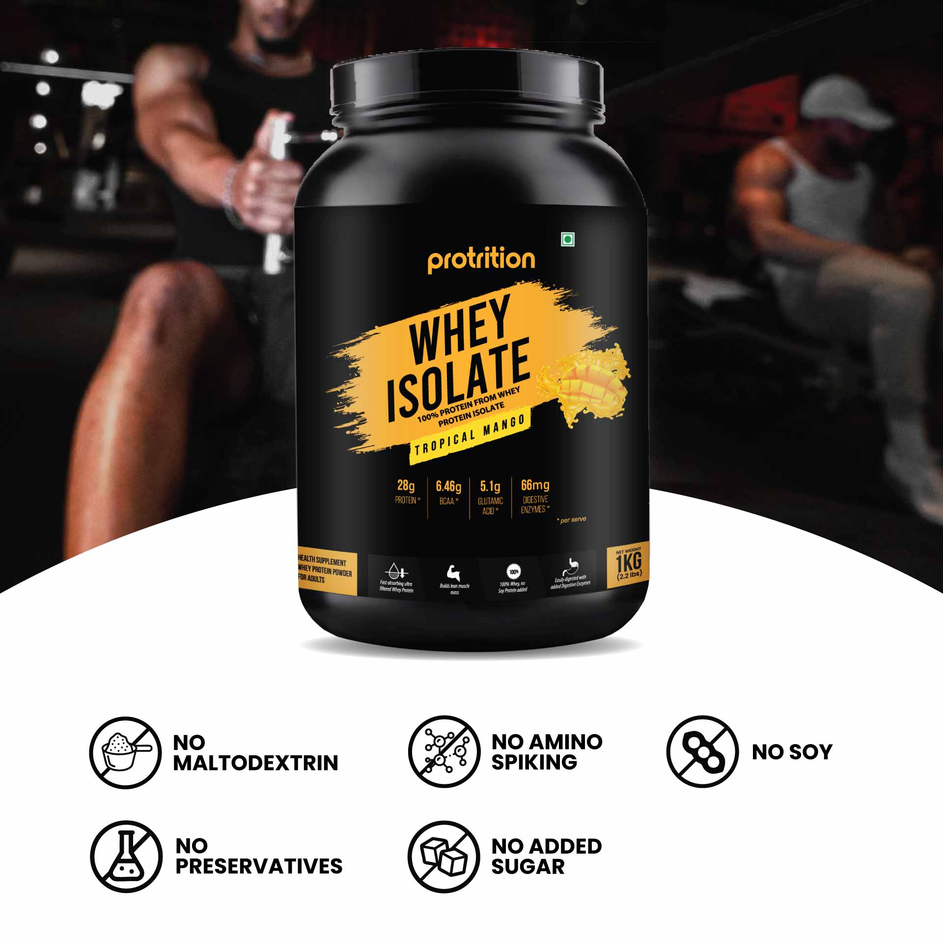 Protrition Whey Isolate, 1Kg, Tropical Mango