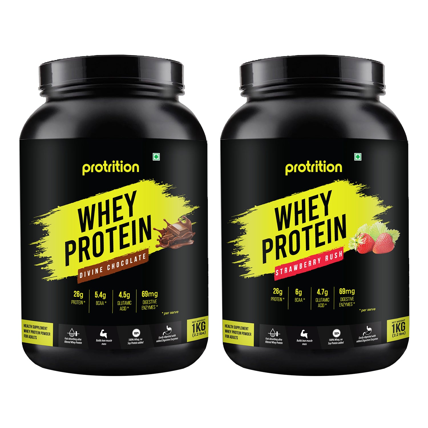 Whey Protein Chocolate + Whey Protein Strawberry