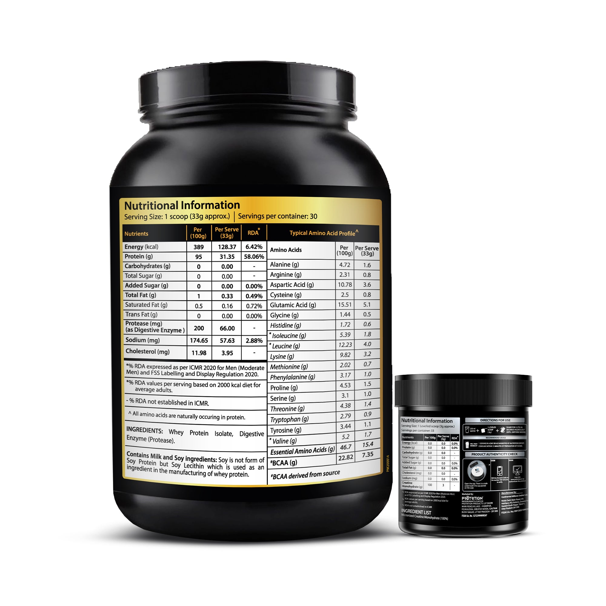 Protrition Zero Carb 95% & Creatine Monohydrate 100 grams